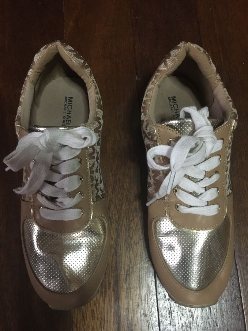 mk shoes gold