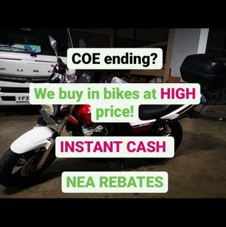 Motorcycle Export Scrap Deregister we buy in at high value!