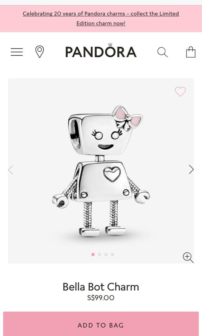 Pandora Bella Bot Charm, Women's Fashion, Jewelry Organisers