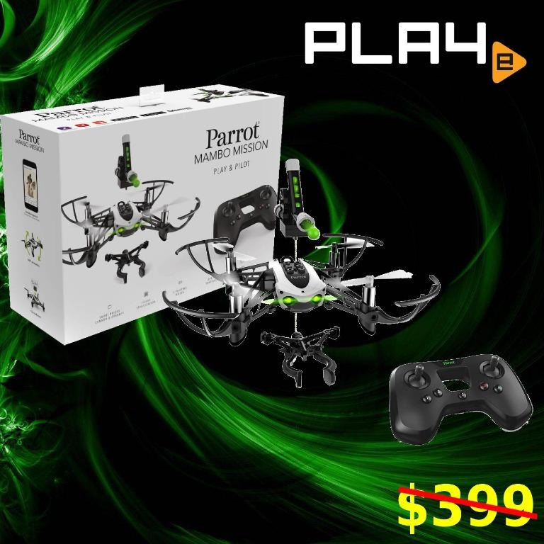 Parrot mambo mission drone with flypad controller & fpv goggles bundle on sale