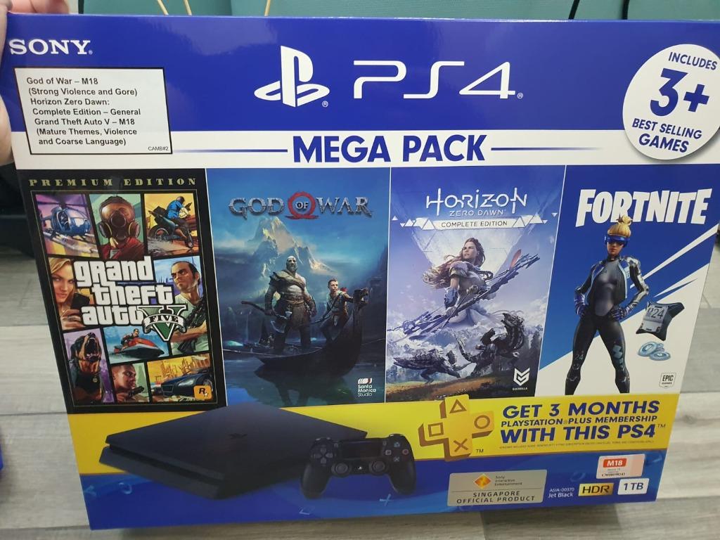 Playstation 4 Slim Mega Pack 2 Bundle Pack 1tb X 1 Controller X 4 Games X Psplus Membership All Bnib Electronics Others On Carousell