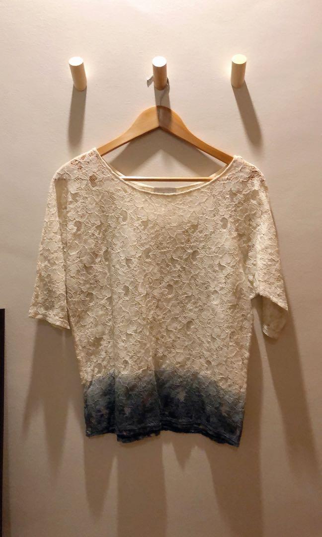 Promod Lace Top (3/4 sleeves) (Category: Longsleeves) located in Quezon City. Submitted by projectdeclutter_mnl (Listing ID 1033704426, Image 1). Description: See through lace No flaws ✨ In very good condition *Promod’s sizing is a bit bigger than the others so their size small best fits for those who are usually medium .