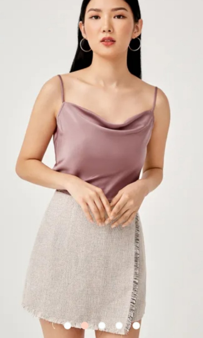 cowl satin top