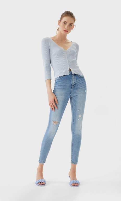 stradivarius jeans high waist