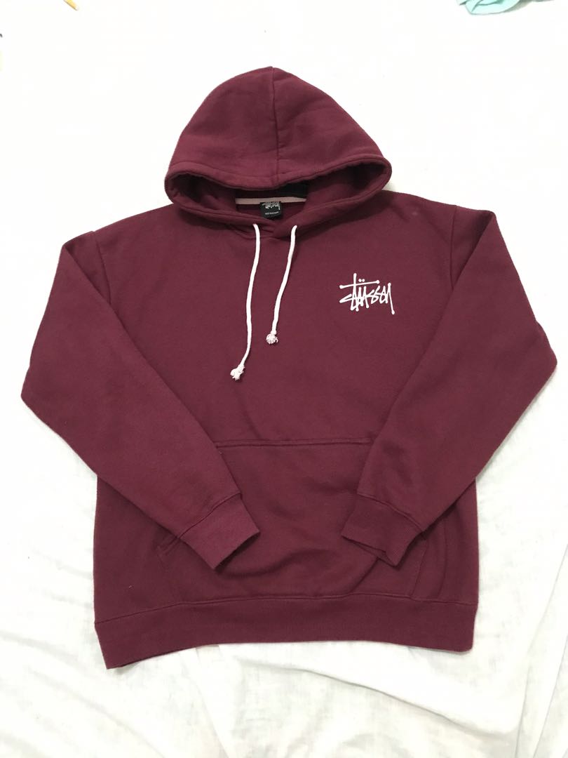 Maroon stussy hoodie sale