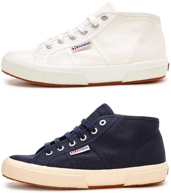 Superga Navy Mid Top 2754 Cotu Women s Fashion Footwear