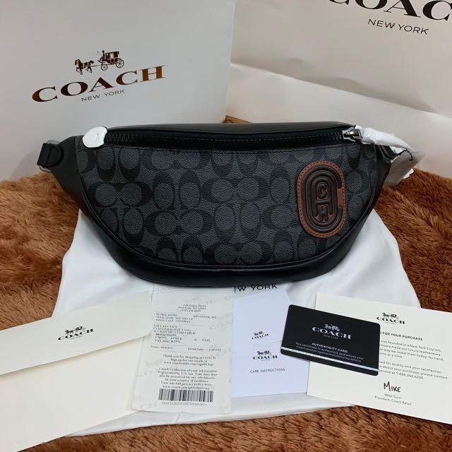 TAS WAISTBAG PRIA COWOK COACH RIVINGTON BELT BAG IN SIGNATURE CANVAS