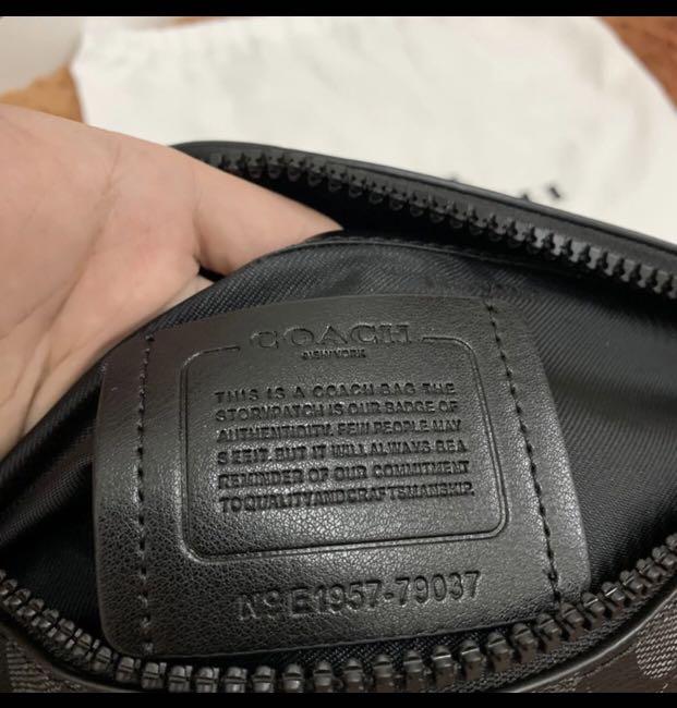 TAS WAISTBAG PRIA COWOK COACH RIVINGTON BELT BAG IN SIGNATURE CANVAS