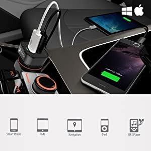 TechStone Car Charger Dual USB In Car Fast Charging Adapter Quick Charge 3.0