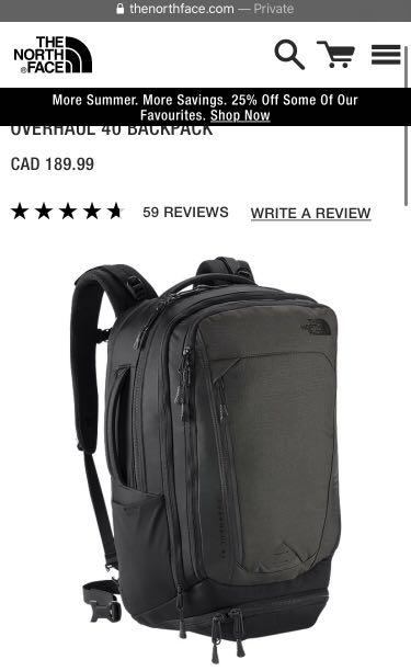 north face travel backpack carry on