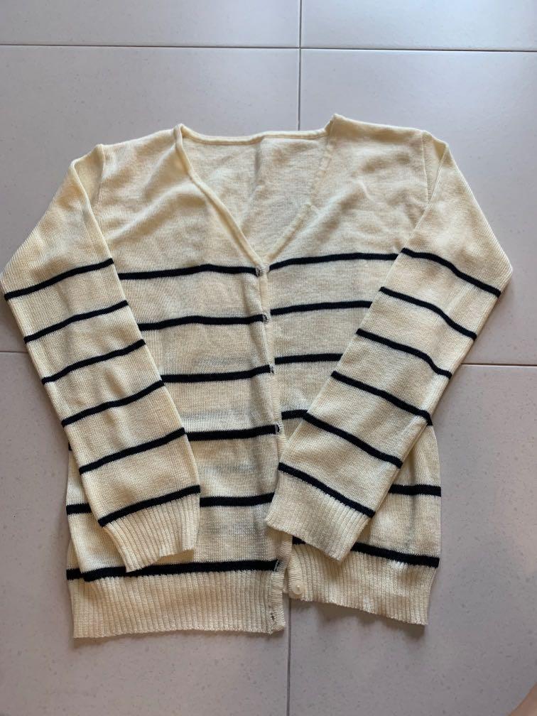thin cream cardigan