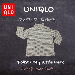 #Carousell99 UNIQLO - Polka Grey Turtle Neck Size 80