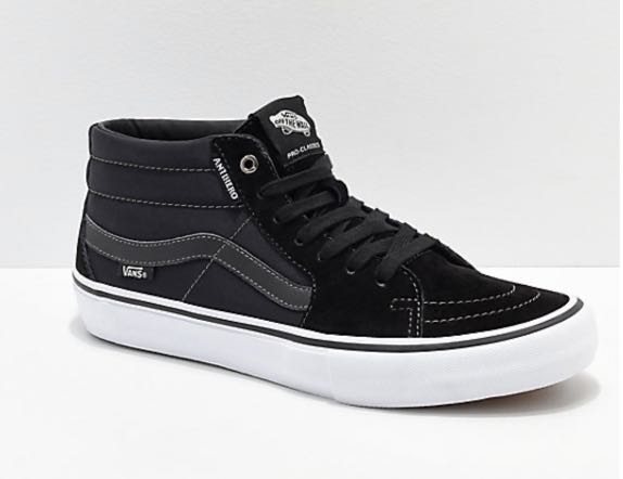 Vans x Anti-Hero Grosso Sk8-Mid Pro Black Skate Shoes, Men's Fashion ...