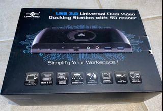 Vantec USB 3.0 Universal Dual Video Docking Station with SD Reader
