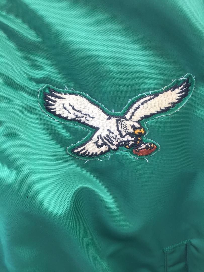 Vintage PHILADELPHIA EAGLES Chalk Line Satin Spellout Jacket