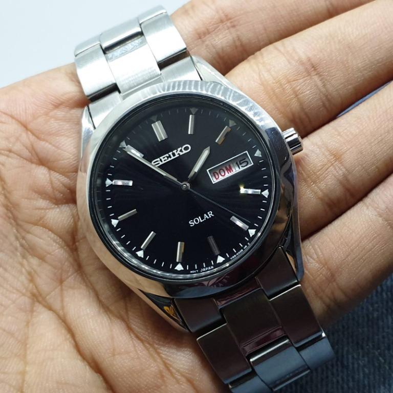 Vintage Seiko V158-0AB0 Black Dial Solar Quartz Men's Watch, Women's  Fashion, Watches & Accessories, Watches on Carousell