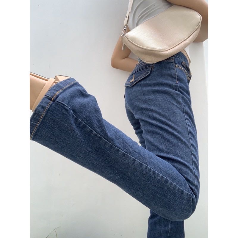 wide leg low rise jeans