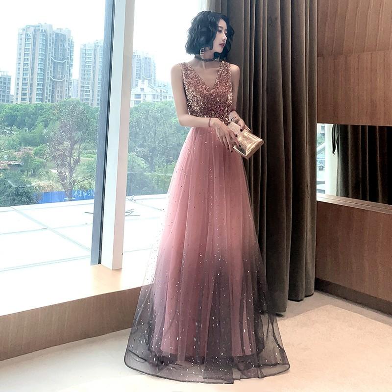 pink dinner gown