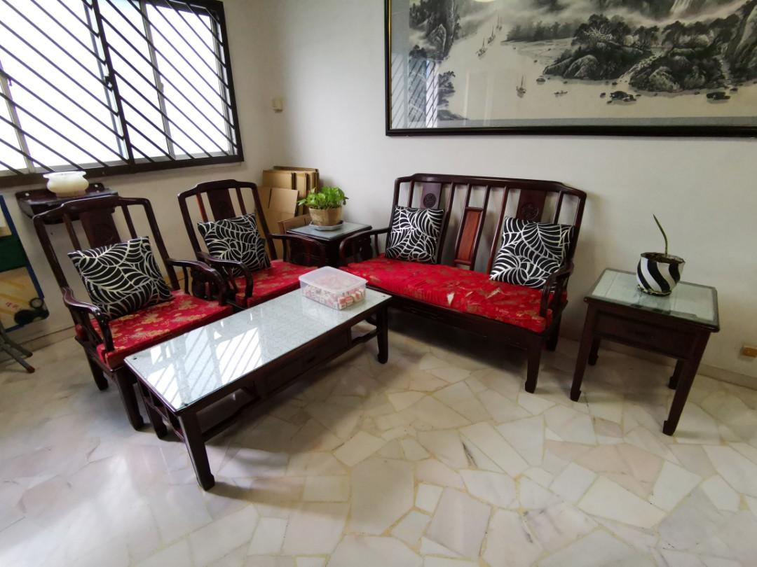 Rosewood Wooden sofa, Furniture & Home Living, Furniture, Tables & Sets