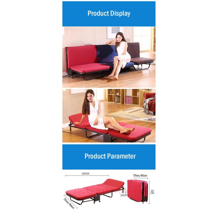 【3fold Bed】ELOISE Premium Japanese Foldable Single Bed/Folding Queen