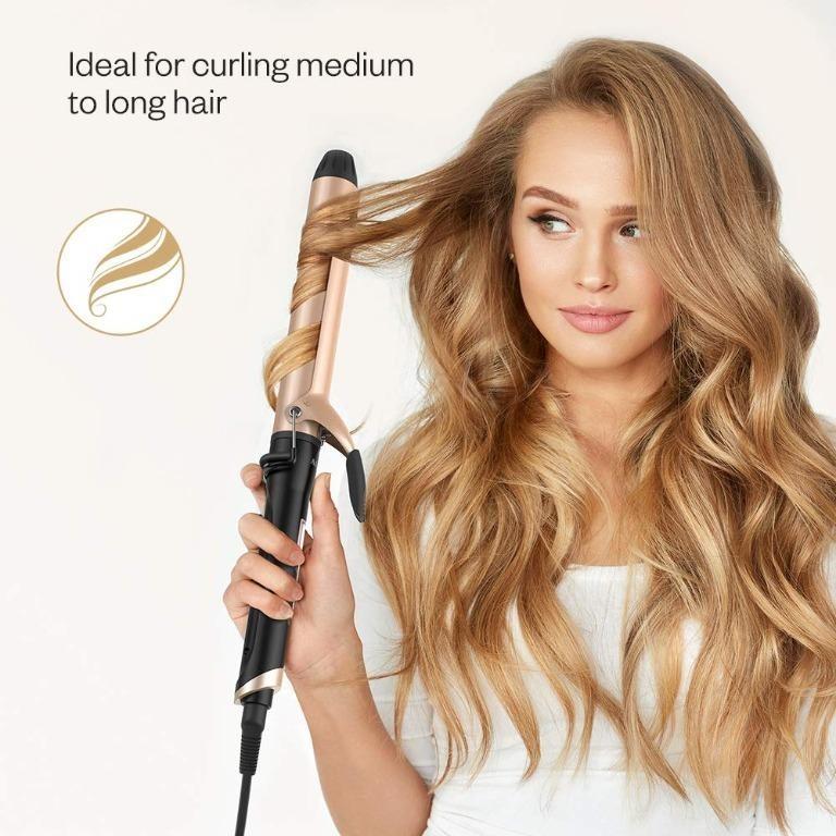 6603 Anjou Curling Iron 1.25 inch with Tourmaline Ceramic Coating Hair Curling Wand with Anti scalding Insulated Tip Hair Salon Curler Waver Maker