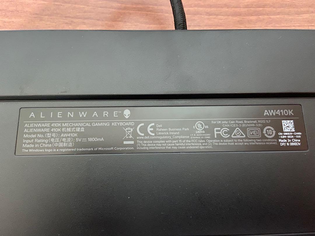ALIENWARE RGB MECHANICAL GAMING KEYBOARD AW410K, Computers & Tech ...