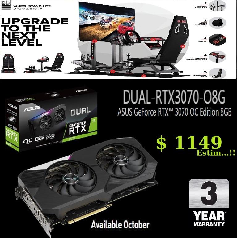 Asus Rtx 3070 Dual 8gb Oc 3y Pre Order Now Tg Rtx 2080 Rtx 2080 Ti Electronics Computer Parts Accessories On Carousell