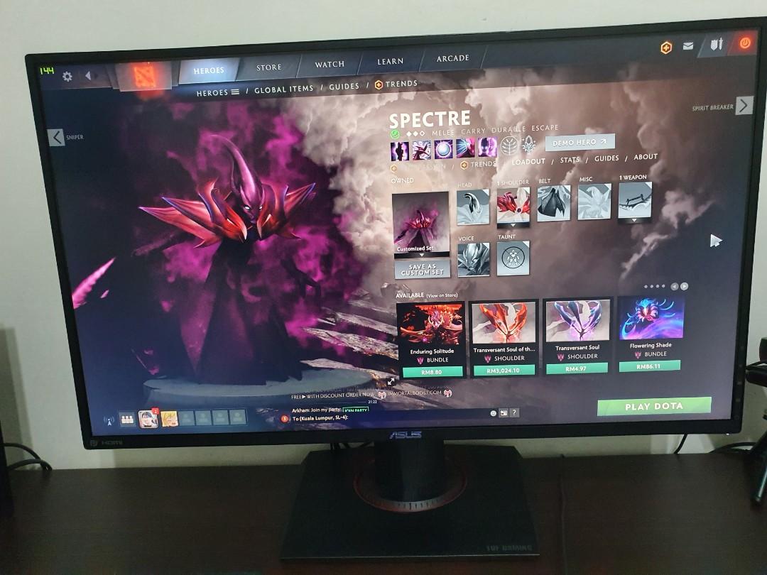 Asus Vg27aq Wqhd 144hz Ips Electronics Computers Others On Carousell