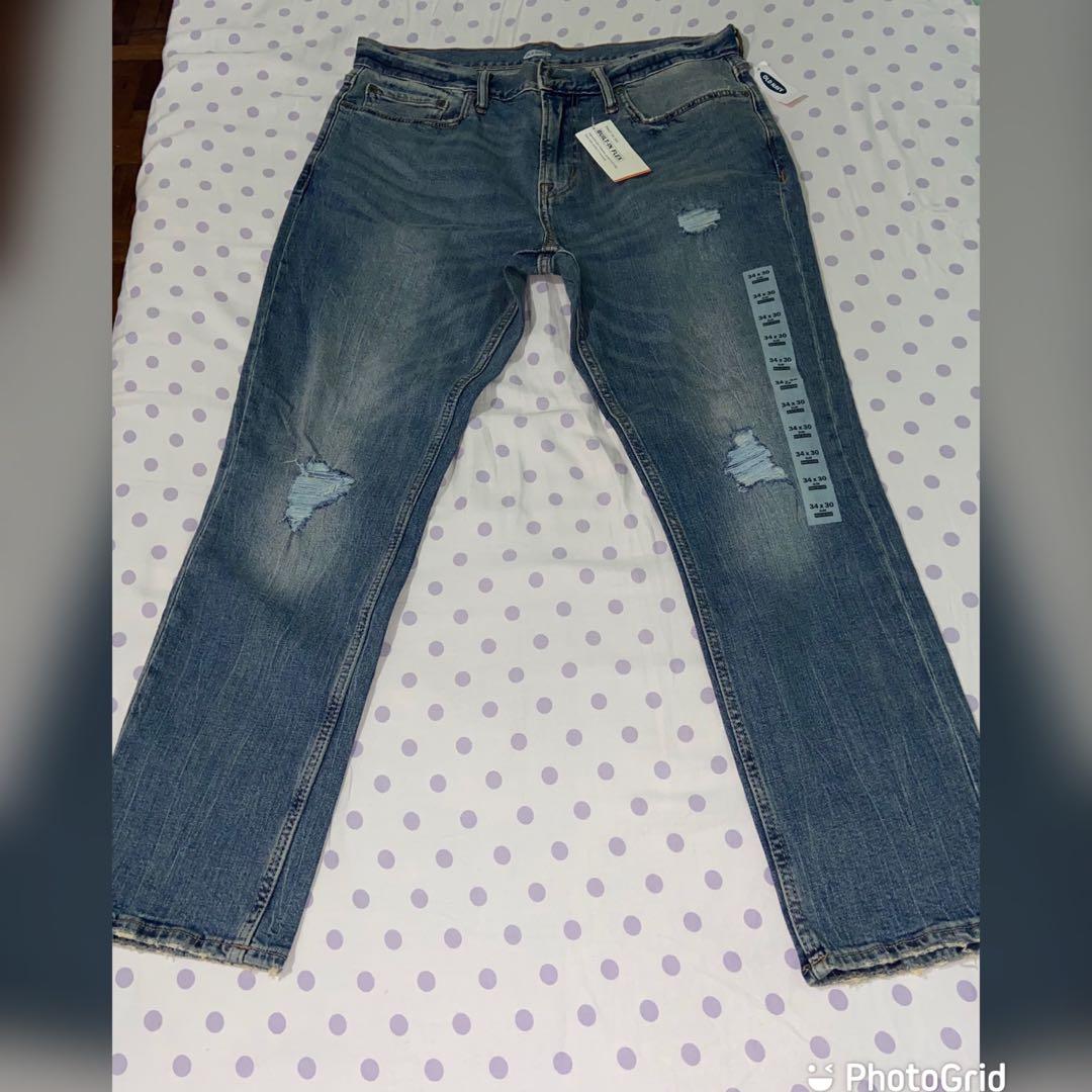 Authentic Old Navy Built In Flex Slim Distressed Pants Men S Fashion Clothes Bottoms On Carousell