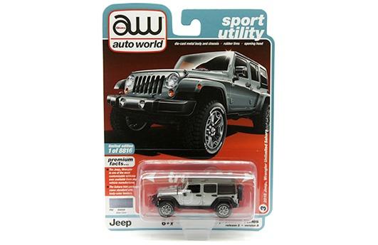 Auto World 2018 Jeep Wrangler Sahara (4-door) (Billet Silver Poly w/Flat  Black Roof) 1/64 Diecast, Hobbies & Toys, Toys & Games on Carousell