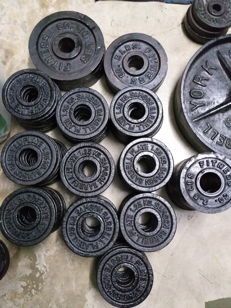 OLYMPIC BARBELL PLATES 2" hole 1.25 kg 2.5 lbs, Sports Equipment