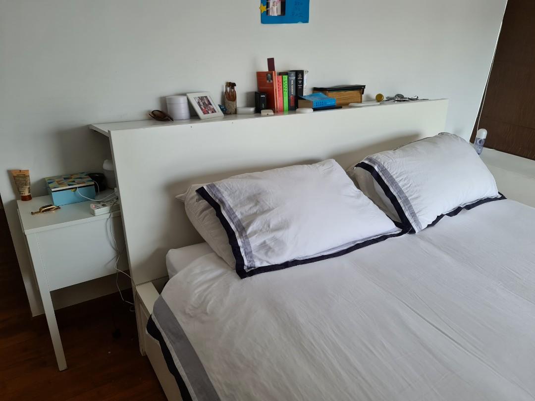 Ikea Bed Mattress With Led Lights And Storage And With Bed Side Tables Furniture Beds Mattresses On Carousell 5,000 brands of furniture, lighting, cookware, and more. carousell