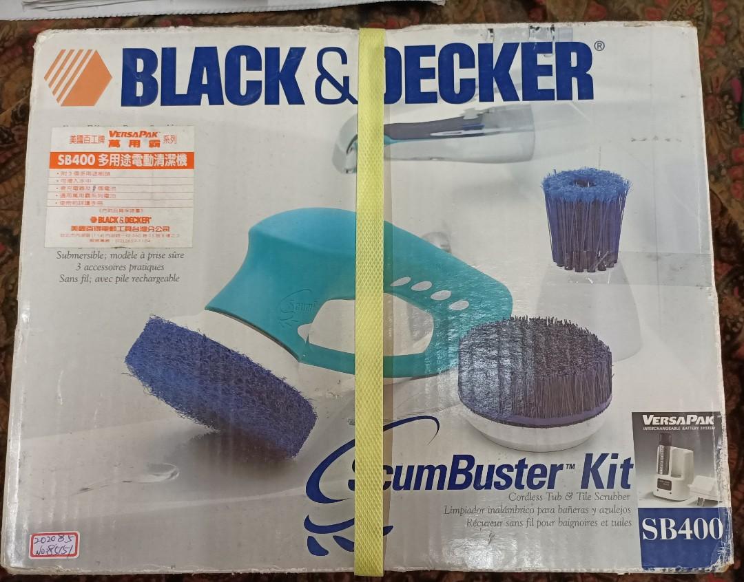 Black & Decker ScumBuster Kit SB400 Cordless Tub & Tile Scrubber Uses  VersaPak