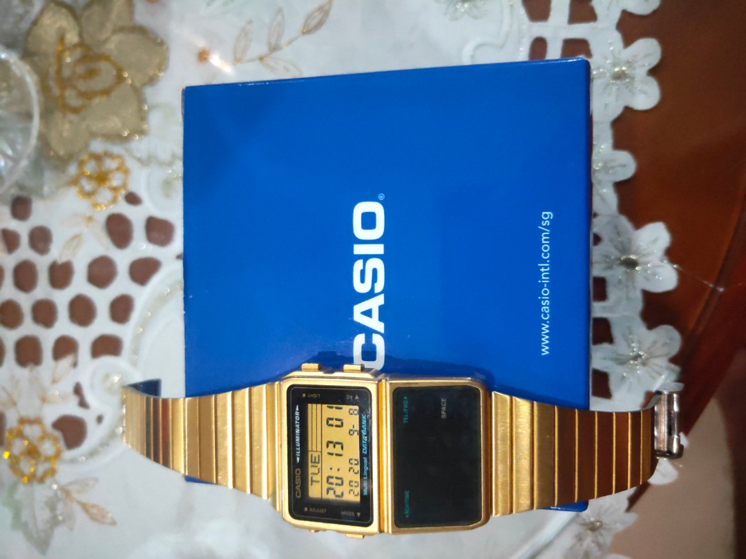 Casio men's silver tone 25 memory calculator databank watch store