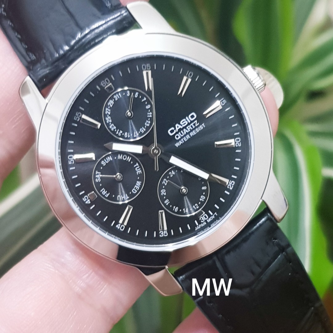 Casio original men analog leather watch mtp 1192e 1a Mobile