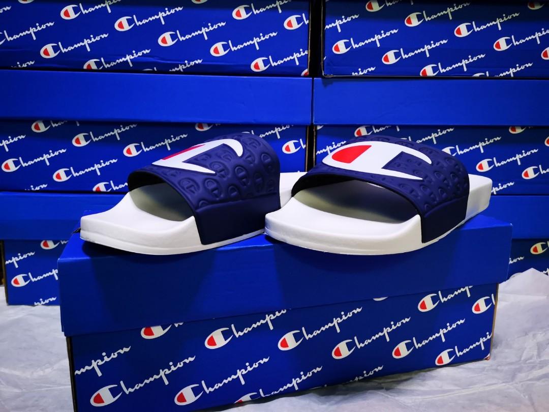 Navy blue discount champion slides