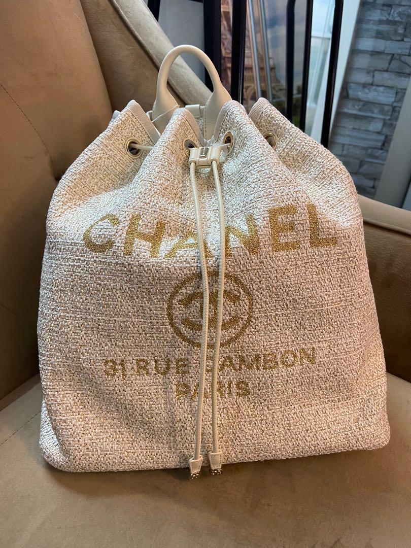 Chanel Tweed Deauville Backpack - Grey Backpacks, Handbags