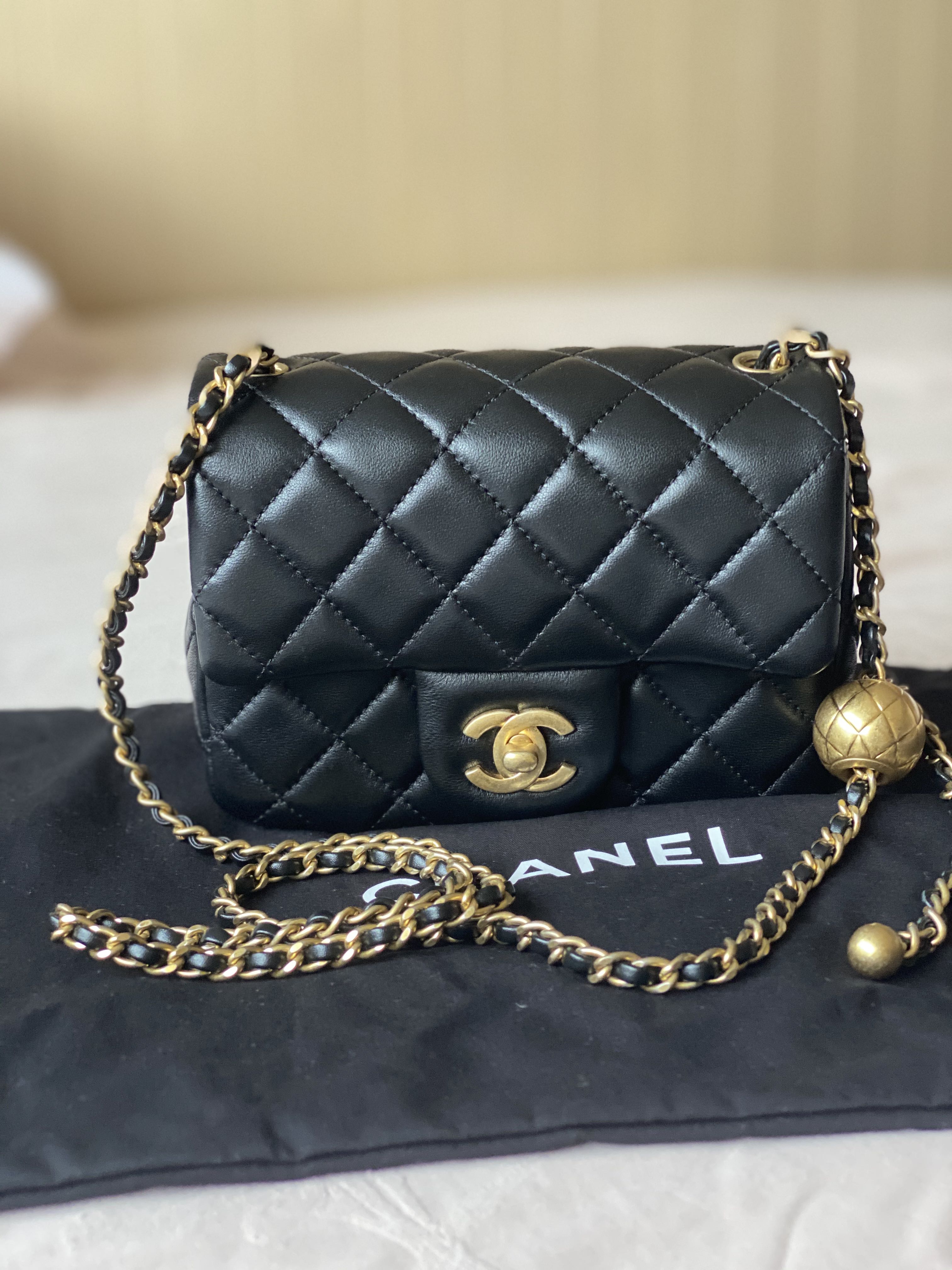 Chanel mini square pearl crush bag