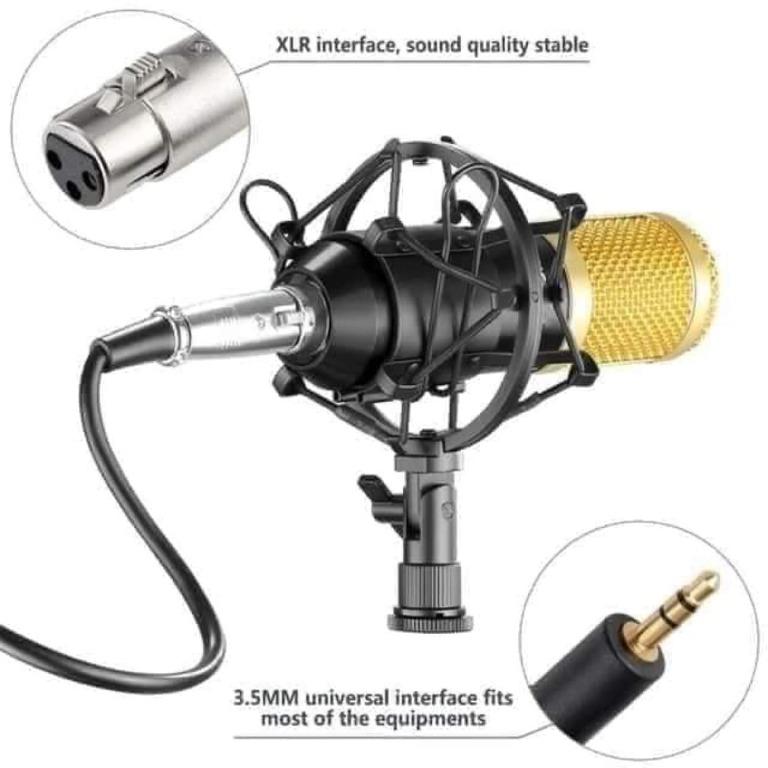 COMPLETE BM-800 With V8 SOUND CARD (Category: Soundbars, Speakers & Amplifiers) located in Manila. Submitted by affordshopz (Listing ID 1033899182, Image 2). Description: BM-800 Set Condenser Microphone with V8 Audio Sound Card 🎤🎧🎼🎸 Perfect for: 💯Live Streaming 💯Vlogging 💯Song Recording ✔️ETC. Pwede po ito sa ✅phone📱 ✅computer💻 Package Content: V8 Audio Sound Card ☑️1x V8 Sound Card ☑️2x Live Cables ☑️1x USB Cable BM800 Set: ☑️1x BM800 P