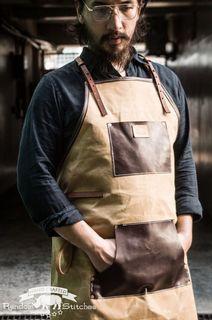 Custom waxed canvas & leather apron. Support local products