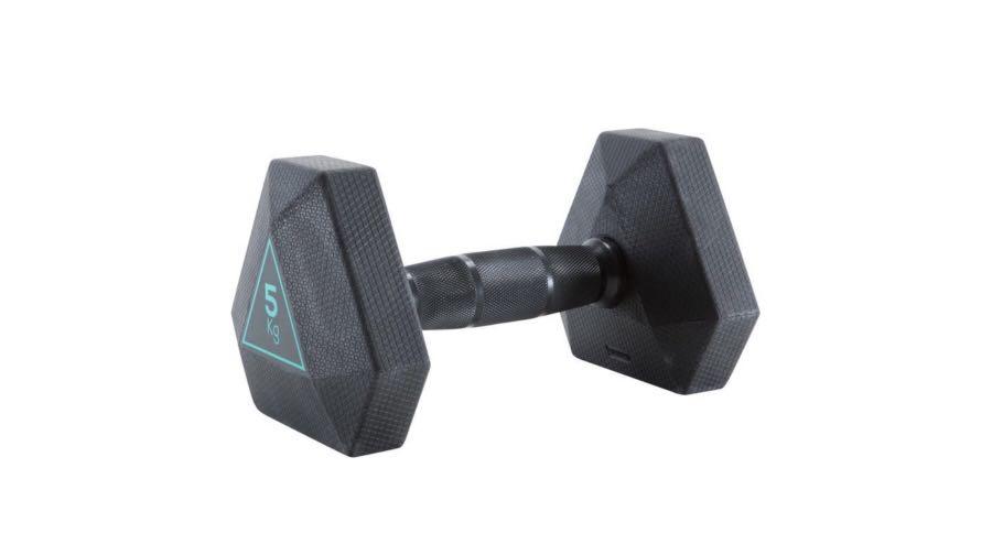 Decathlon 5kg Hex Dumbbell Sports Equipment Exercise Fitness Weights Dumbbells on Carousell