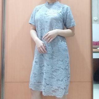 Dress Brukat Grey