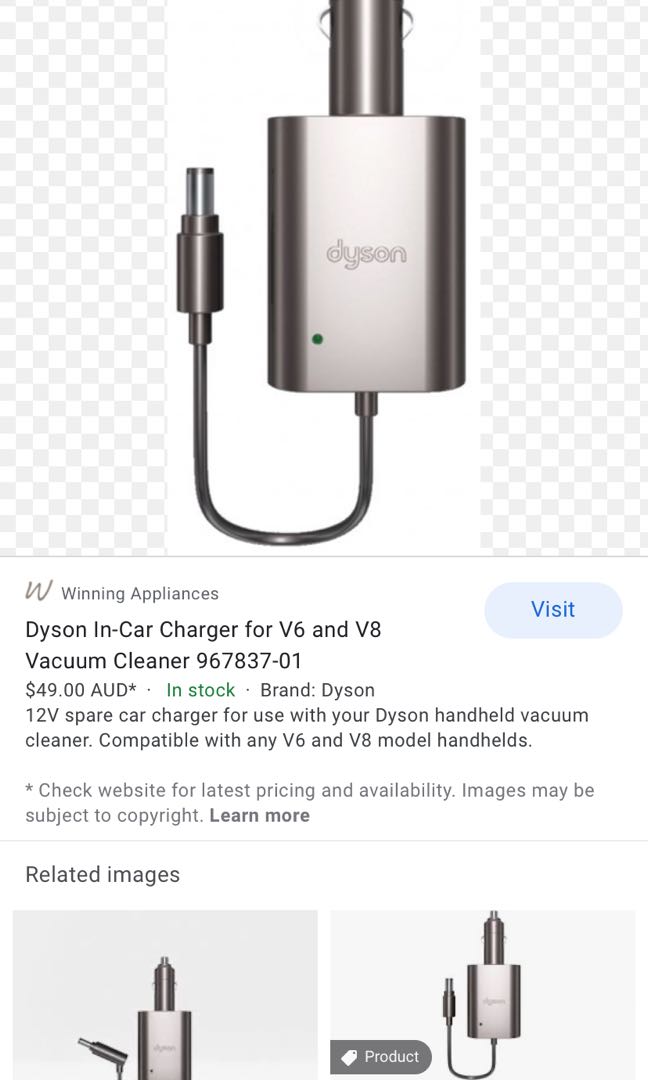 Dyson In Car Charger Compatible With V7 Home Appliances Cleaning Laundry On Carousell