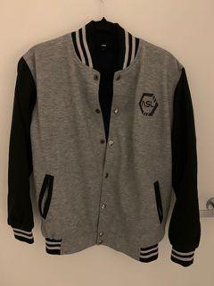 Gray bomber jacket