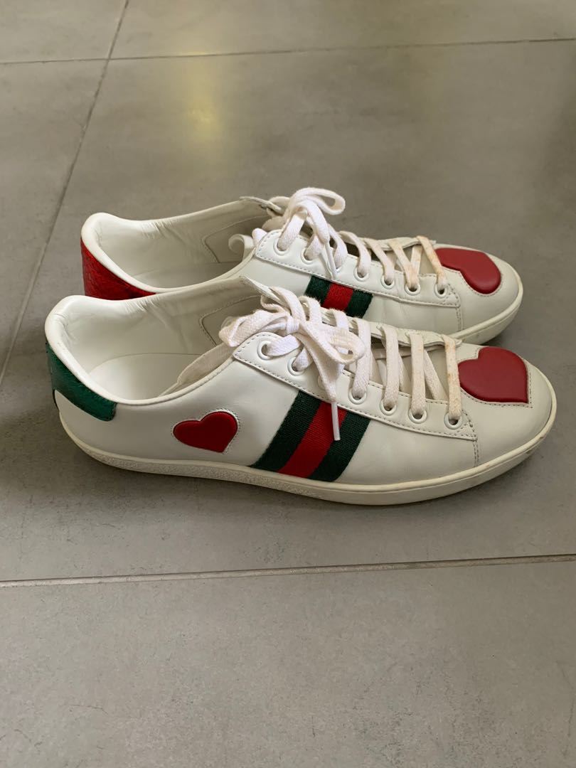 Gucci heart ace sneakers hotsell