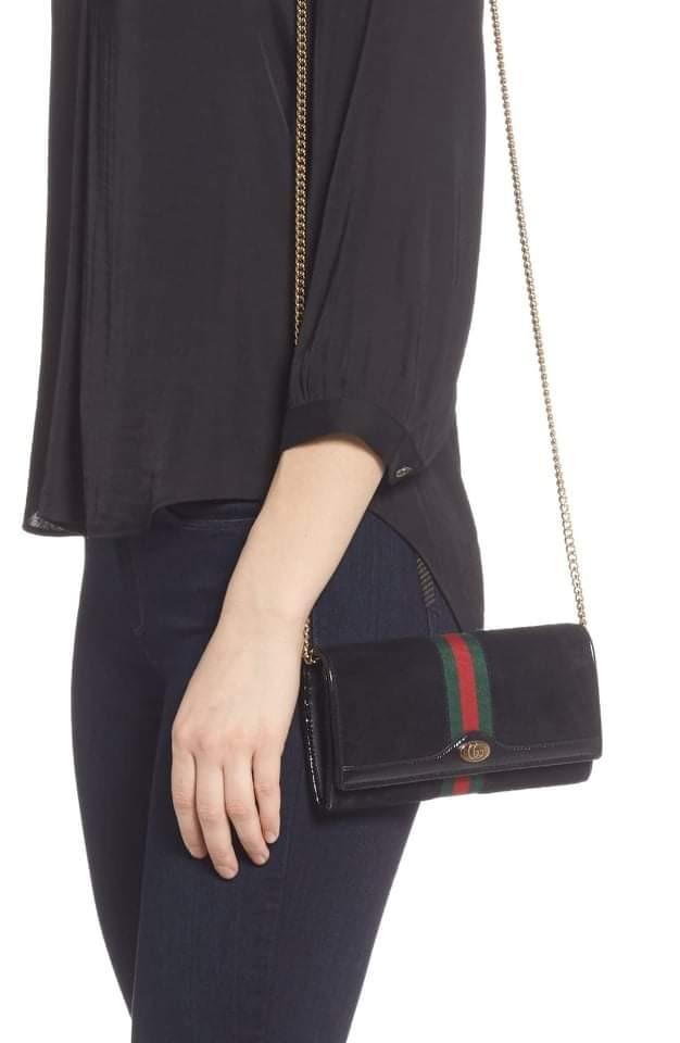 ophidia leather chain wallet