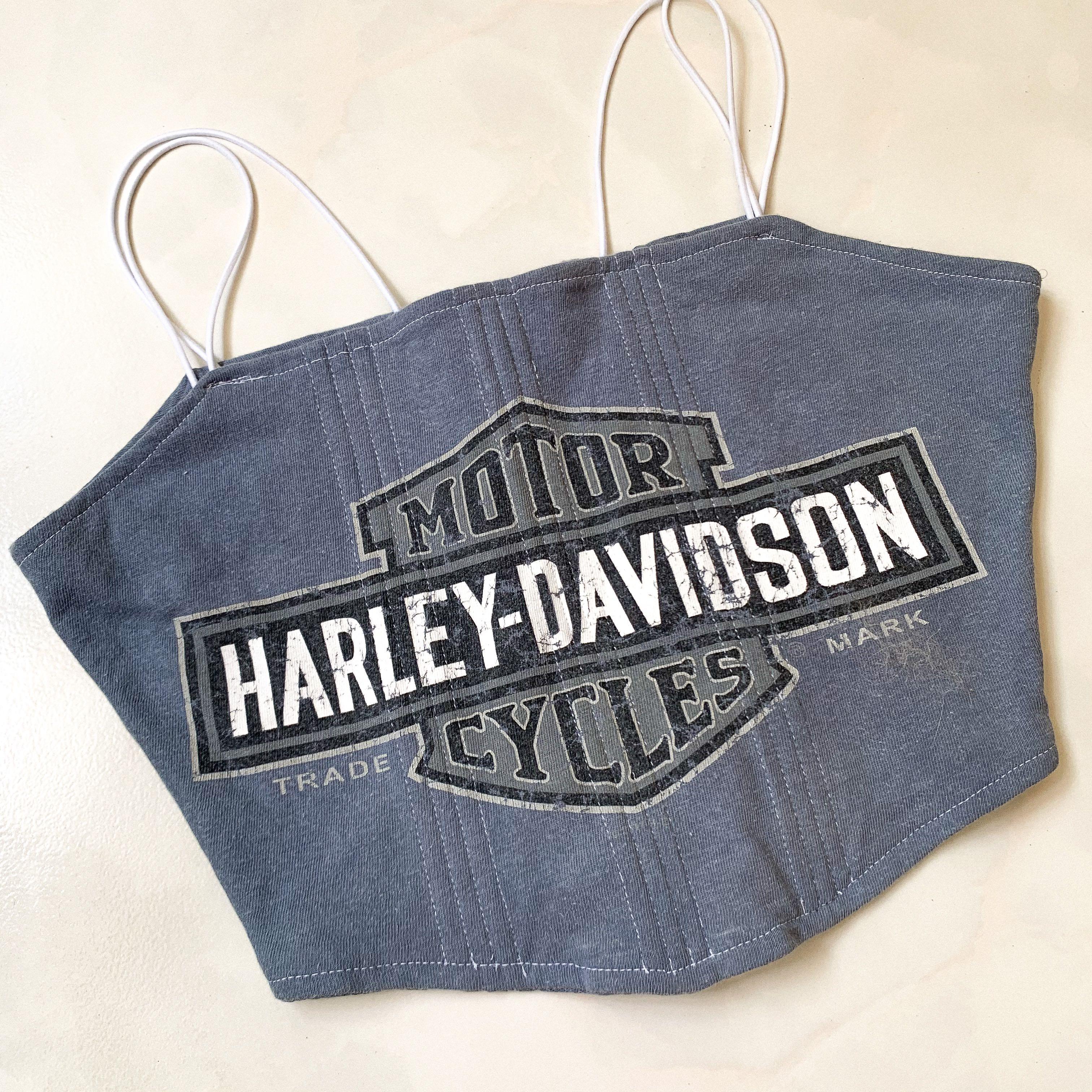 Harley Davidson Reworked Corset Top, Women's Fashion, Tops, Other Tops on  Carousell