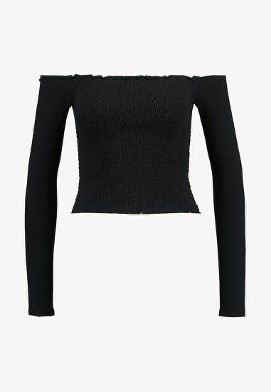 hollister black off the shoulder top