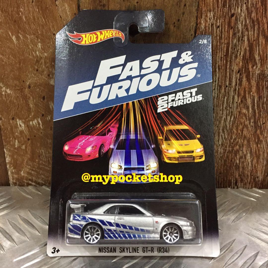 Hot Wheels Nissan Skyline Gt-R R34 - Paul Walker / Brian'S Ride / 2017  Hotwheels Fast & Furious, Hobbies & Toys, Toys & Games On Carousell