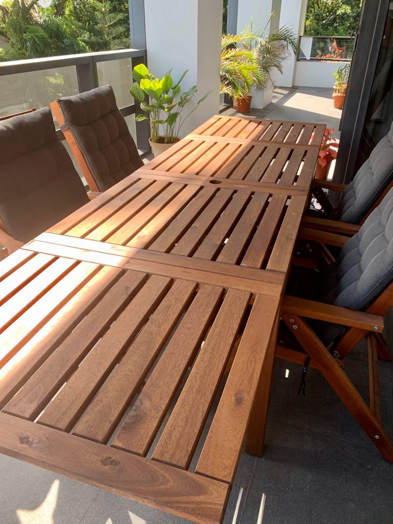 IKEA Applaro Outdoor Table and Chairs, Furniture & Home Living ...